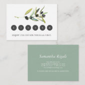 Treuekarten für die Zweigniederlassung Olive Begleitkarte (Vorne/Hinten)