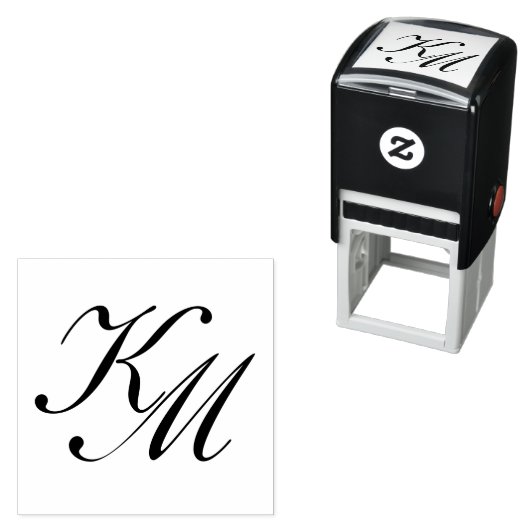 Treuekarten-Geschäft Anfangsbuchstabe Skript-Logo Permastempel (Beispiel)