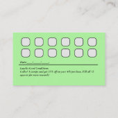 Treuekartenstrategie für die Kundenbindung Visitenkarte (Rückseite)