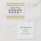 Treueprogramm / Beauty Gold Glitzer Treuekarte (Vorne/Hinten)