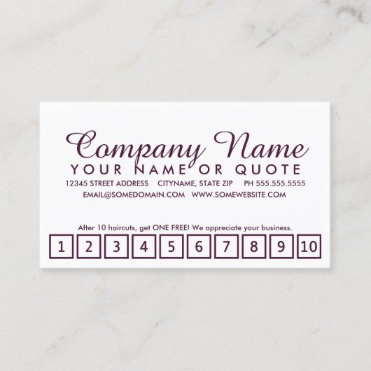 Treueprogramm im emo-Stil Treuekarte (Vorderseite)