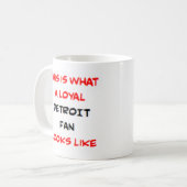 treuer Detroit-Fan Kaffeetasse (Vorderseite Links)