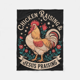 Treuer Hühnerbauer Lustiger Christ Retro Spruch Fleecedecke