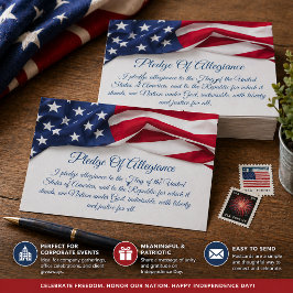 Treueschwur mit amerikanischer Flagge Script Postkarte