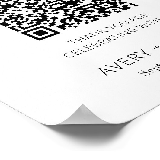 Treuhandfonds QR-Code, Hochzeitsfondsunterschrift Poster (Ecke)