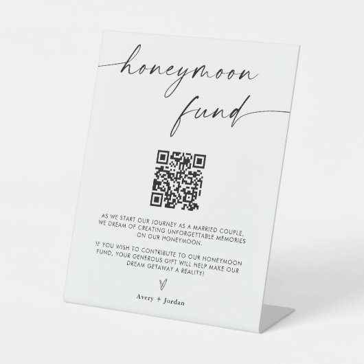 Treuhandfonds QR Code-Zeichen | 8x10" Moderne Hoch Sockelschild (Vorderseite)