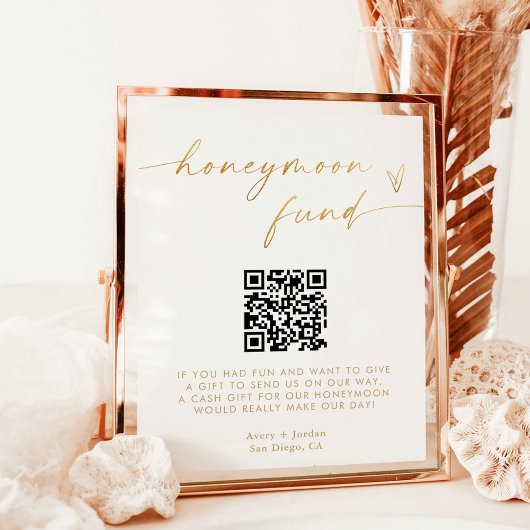 Treuhandfonds QR Code-Zeichen, Gold Foil Effekt Poster