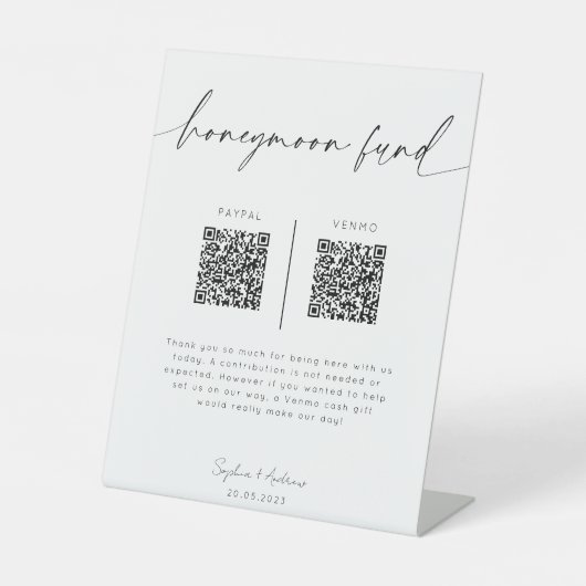 Treuhandfonds QR Code-Zeichen | Minimalistische Ho Sockelschild (Vorderseite)