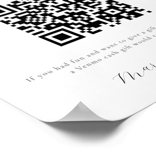 Treuhandfonds QR Code-Zeichen Poster (Ecke)