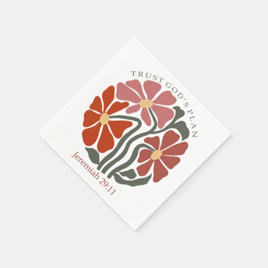 Treuhandgötter planen Bible Verse Wildblume Serviette (Ecke)