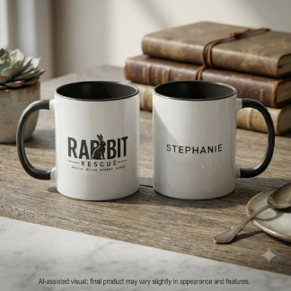 Treuherzige Kohle-Hasen-Rettungssilhouette Tasse
