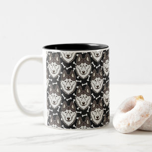 Treuherziger Siberian Husky Arktischer Schlittenhu Zweifarbige Tasse
