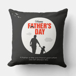 Treuherziger Vater-und-Sohn-Silhouette Kissen
