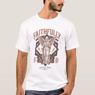 Treulich Engel Vintage Gravur Christliches T-Shirt