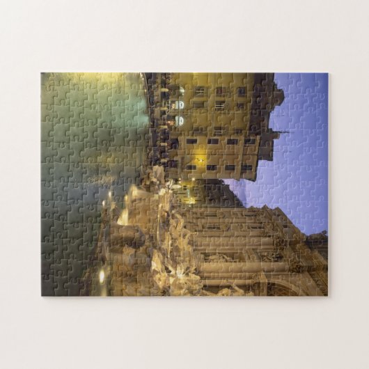 Trevi-Brunnen am Abend, Rom, Latium, Italien Puzzle (Horizontal)
