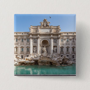 Trevi-Brunnen am frühen Morgen - Rom, Italien Button
