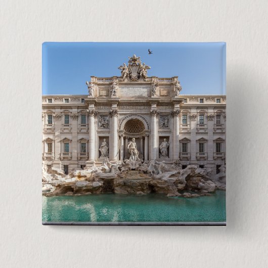 Trevi-Brunnen am frühen Morgen - Rom, Italien Button (Vorderseite)