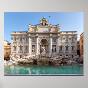 Trevi-Brunnen am frühen Morgen - Rom, Italien Poster