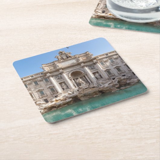 Trevi-Brunnen am frühen Morgen - Rom, Italien Rechteckiger Pappuntersetzer (angewinkelt)