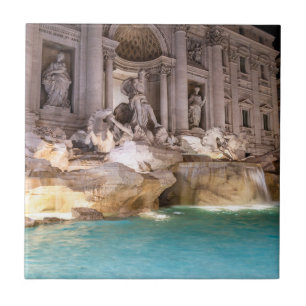 Trevi-Brunnen bei Nacht - Rom, Italien Fliese