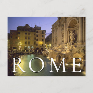 Trevi-Brunnen bei Nacht   Rom, Italien   Geburtsta Postkarte
