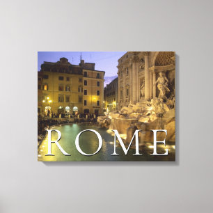 Trevi-Brunnen bei Nacht Rom, Latium, Italien Leinwanddruck