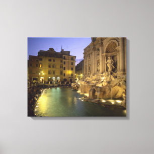 Trevi-Brunnen bei Nacht, Rom, Latium, Italien Leinwanddruck