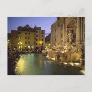 Trevi-Brunnen bei Nacht, Rom, Latium, Italien Postkarte