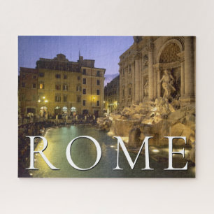 Trevi-Brunnen bei Nacht   Rom, Latium, Italien Puzzle