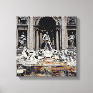 Trevi-Brunnen, errichtet 1732-62 Leinwanddruck