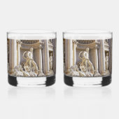 Trevi-Brunnen Rom Fotografie Whiskyglas (Rückseite)