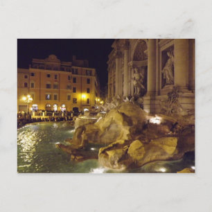 Trevi-Brunnen Rom in der Nacht Postkarte