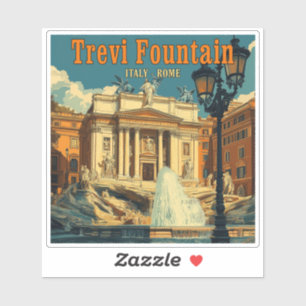 Trevi-Brunnen, Rom - Vintag Aufkleber