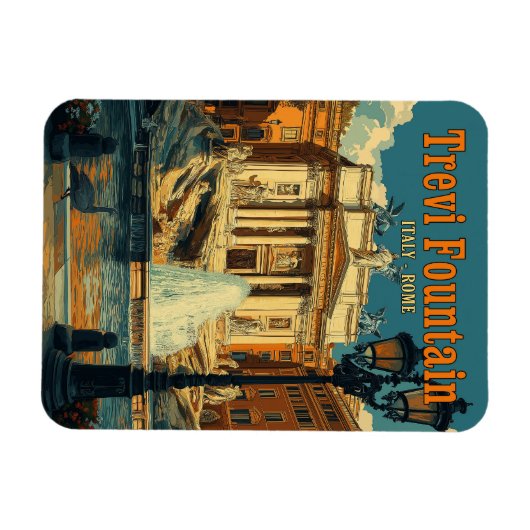 Trevi-Brunnen, Rom - Vintag Magnet (Horizontal)