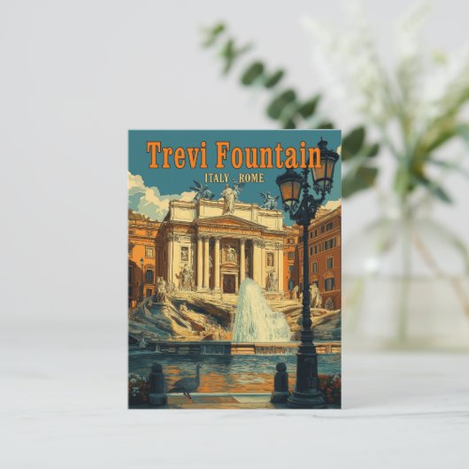 Trevi-Brunnen, Rom - Vintag Postkarte (Stehend Vorderseite)