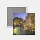 Trevi Fountain in night, Rom, Latium, Italien Magnet (Vorderseite/Rückseite)