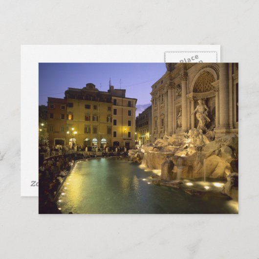 Trevi Fountain in night, Rom, Latium, Italien Postkarte (Vorne/Hinten)