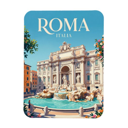 Trevi Fountain Italy Magnet (Vertikal)