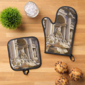 Trevi Fountain Ofenhandschuh & Topflappen-Set (Oben Unten)