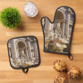 Trevi Fountain Ofenhandschuh & Topflappen-Set (Oben Unten)