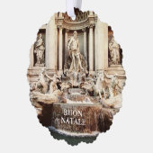 Trevi Fountain Paper Christmas Foto Ornament Karte (Links)
