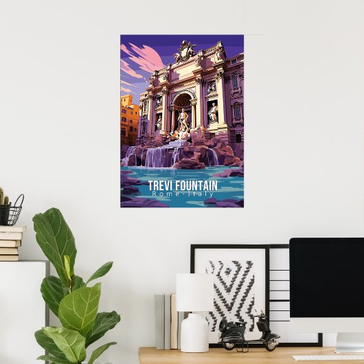 Trevi Fountain, Reisekunstposter Poster (Heimbüro)