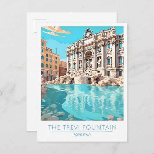 Trevi Fountain Rom Italien Vintage Reisen Postkarte (Vorne/Hinten)