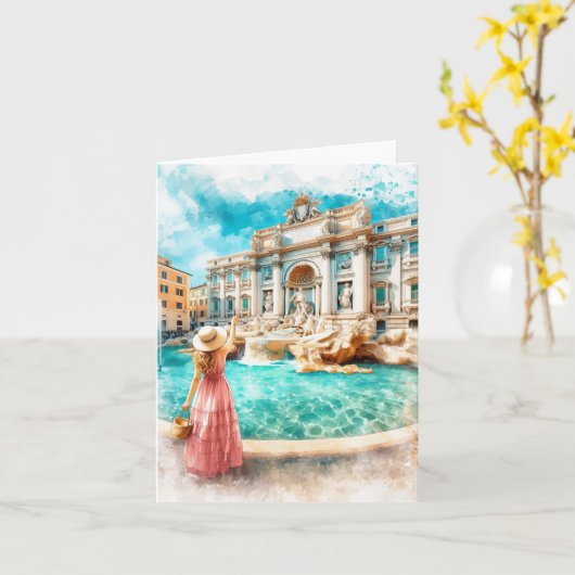 Trevi Fountain Rom Karte (Gelbe Blume)