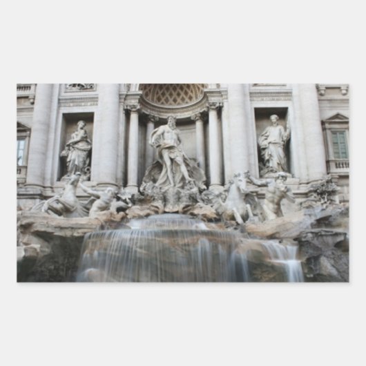 Trevi Fountain Rom Rechteckiger Aufkleber (Vorderseite)