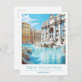 Trevi Fountain Roma Italien Vintage Postkarte (Vorne/Hinten)