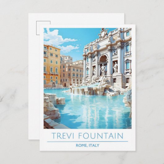 Trevi Fountain Roma Italien Vintage Postkarte (Vorne/Hinten)