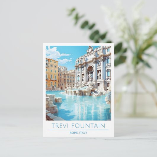 Trevi Fountain Roma Italien Vintage Postkarte (Stehend Vorderseite)