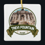 Trevi Fountain Rome Abzeichen Keramikornament<br><div class="desc">Trevi Fountain fotorealistisches Design. Der Trevi-Brunnen ist ein Brunnen aus dem 18. Jahrhundert im Stadtteil Trevi in Rom,  Italien.</div>