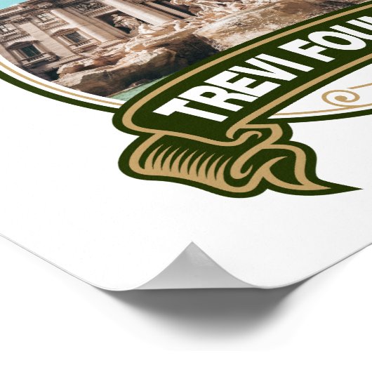 Trevi Fountain Rome Abzeichen Poster (Ecke)